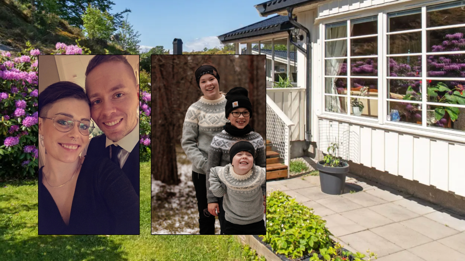 Én meter med snø i april - nå flytter familien på fem til solkysten i Larvik